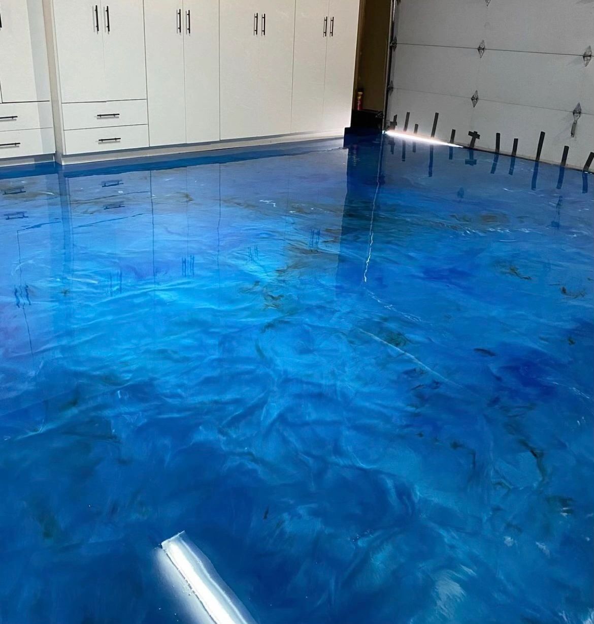 Blue metallic epoxy