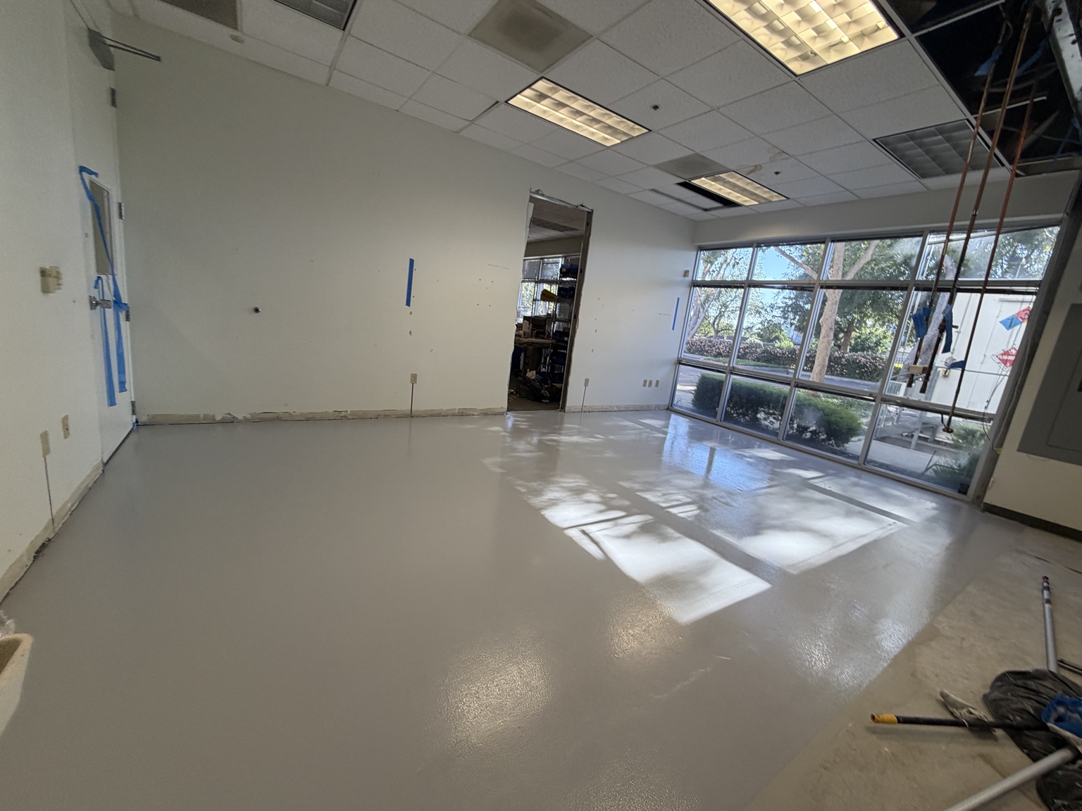Gray commercial interior floor