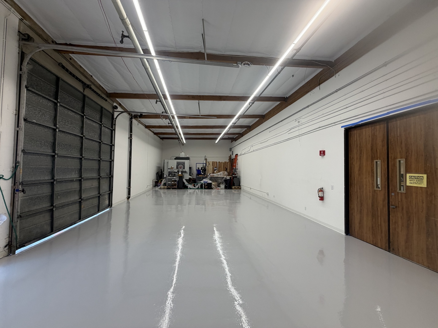 Gray commercial warehouse floor