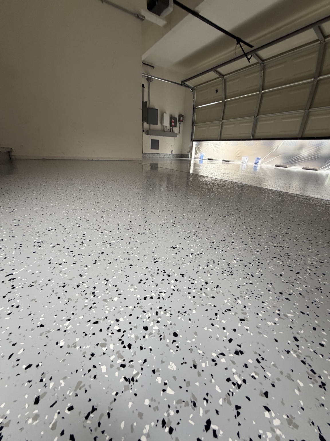 Gray flake garage