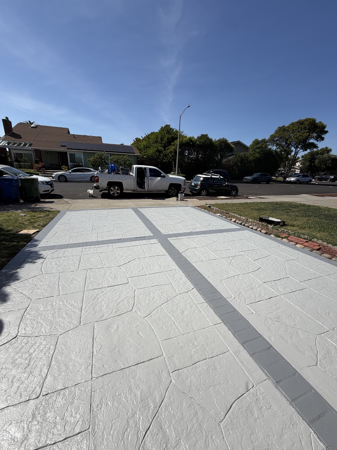Restored stamped driveway
